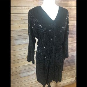 Theory Black Sequin Dress